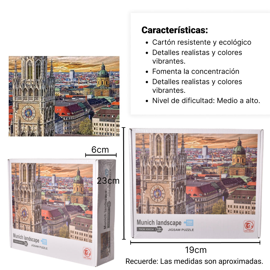 rompecabezas 1000 piezas paisaje munich carton