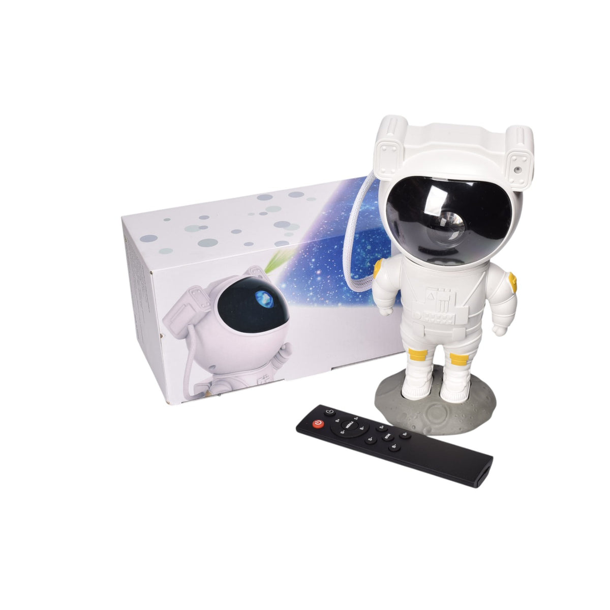 proyector con cable usb recargable forma astronauta plastico