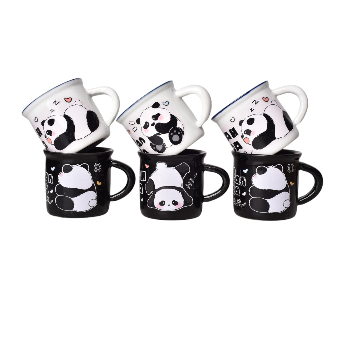 mug pocillo ceramica diseño de pandas 70ml dim:5x5x5