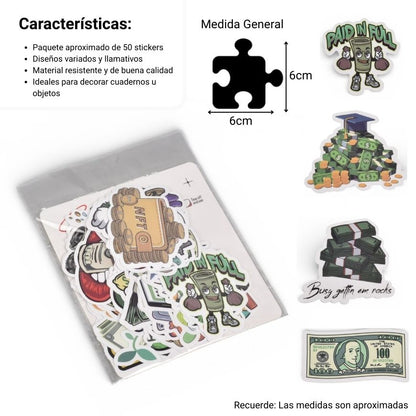 STIKER PAQUETE X 50UND SURTIDO