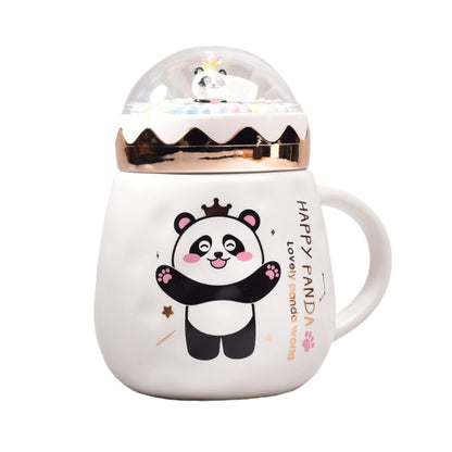 MUG POCILLO CERAMICA DE PANDA CON TAPA
