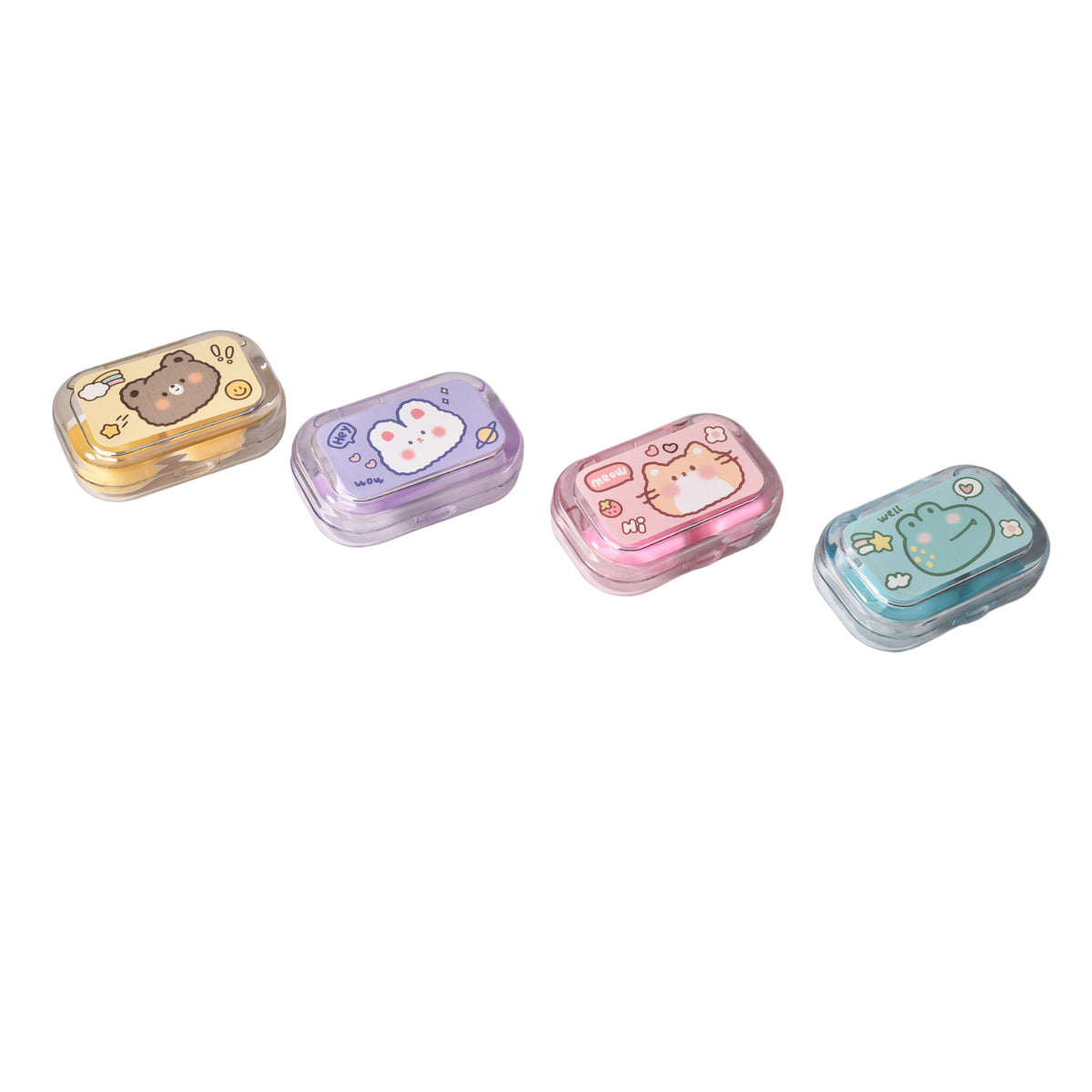 set almacenaje estuche para lentes de contacto plastico  col