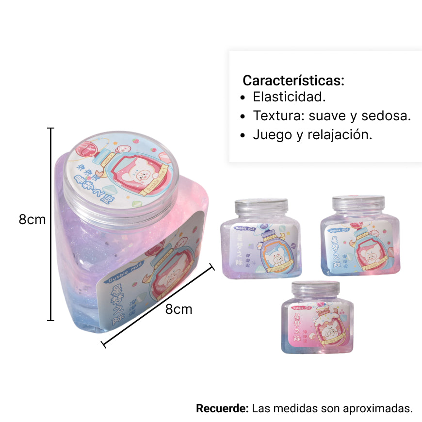 slime escarchado gel moldeable dim:8cm
