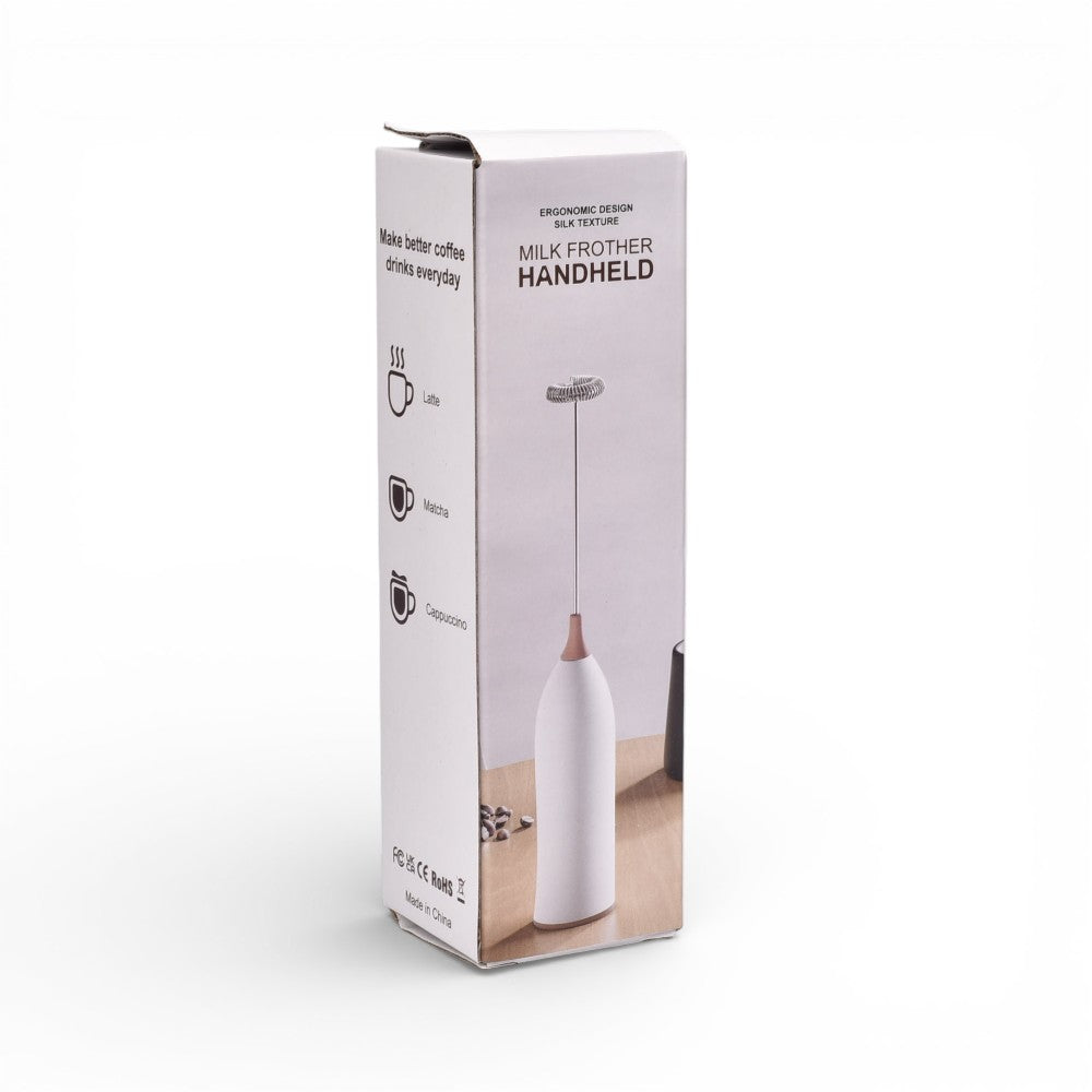 batidor recargable plastico y acero blanco  dim: 4x4x16