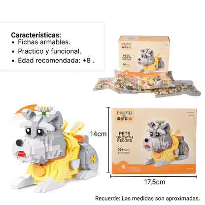 JUGUETE MINI BLOQUES FICHAS LADRILLOS DE ARMAR FORMA DE PERR
