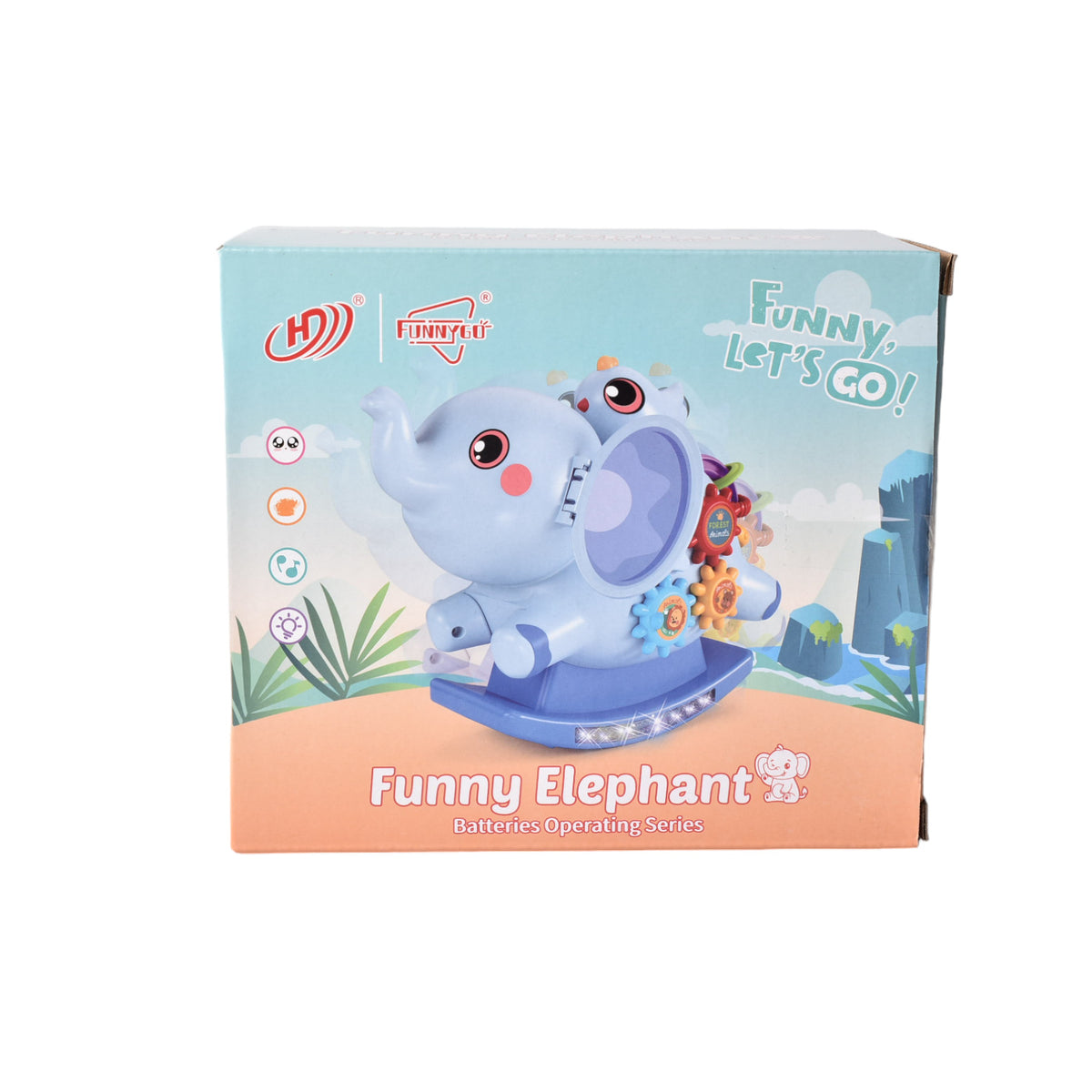 juguete elefante con movimiento luces y sonido de plastico