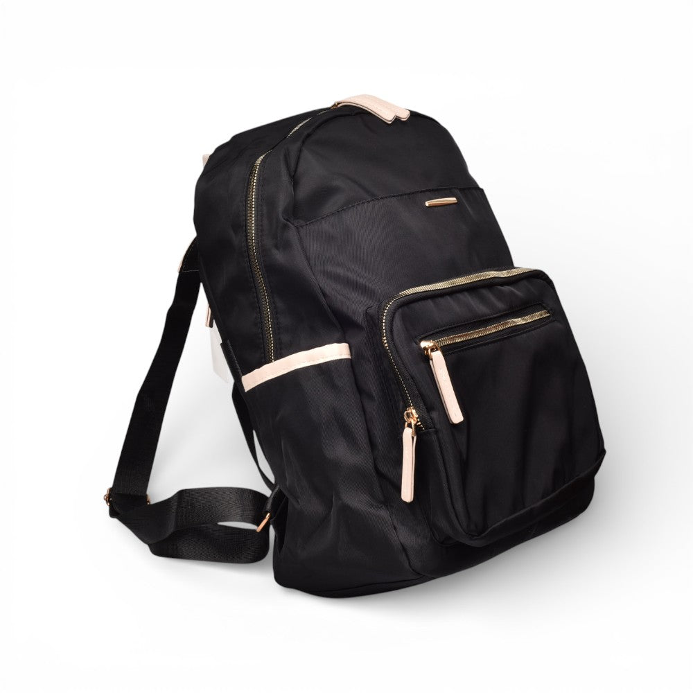 maleta morral negro poliester dim:37x27x15