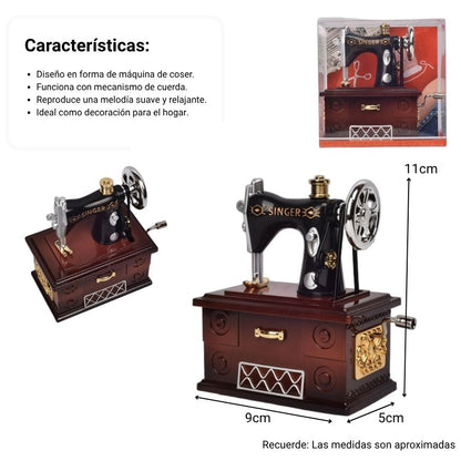 JOYERO MUSICAL MAQUINA DE COSER DIM: 9X5X11