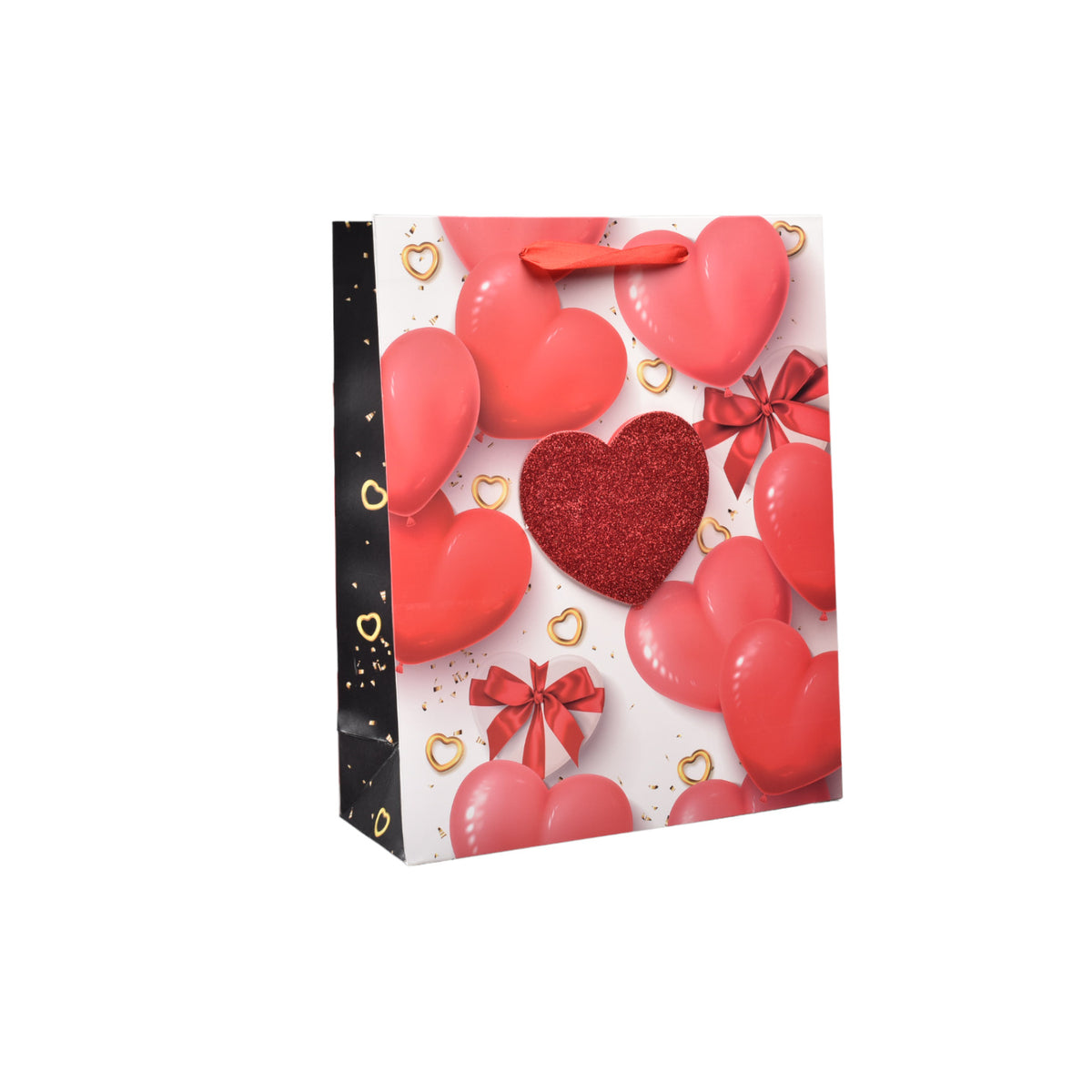 bolsa regalo en papel corazones mediano