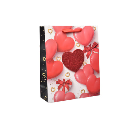 BOLSA REGALO EN PAPEL CORAZONES MEDIANO