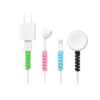 PROTECTOR ESPIRAL SILICONA PARA CABLES CEL USB X 4UND