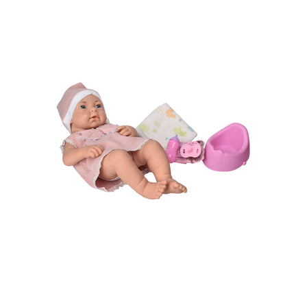 JUGUETE BEBE MUÑECA DE CAUCHO REALISTA CON ACCESORIOS DIM:38X18X22