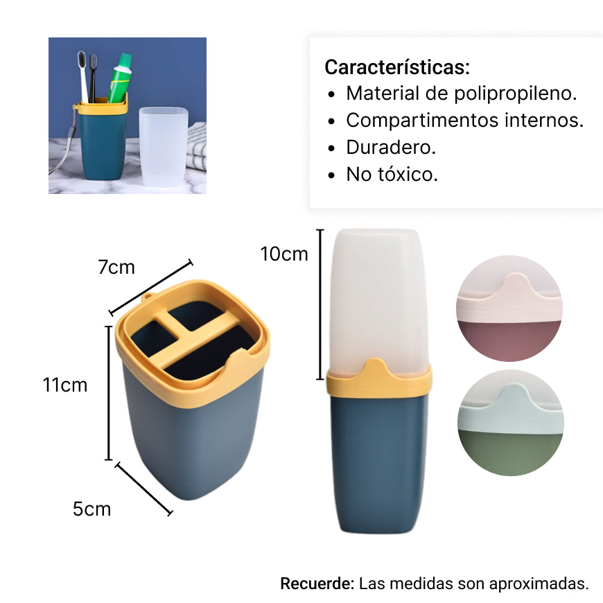 porta cepillo vaso dental plastico dim:22*6cm