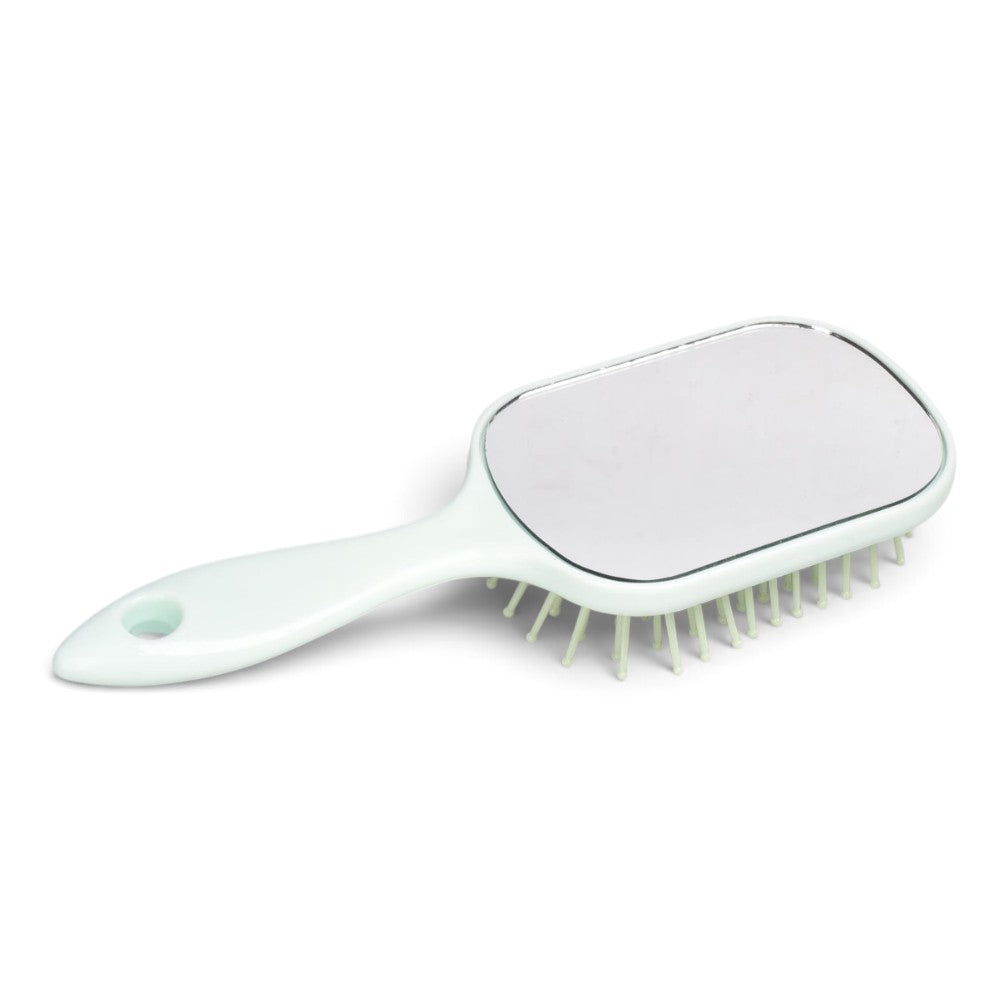 cepillo plastico con espejo para cabello prj dim: 17x6cm