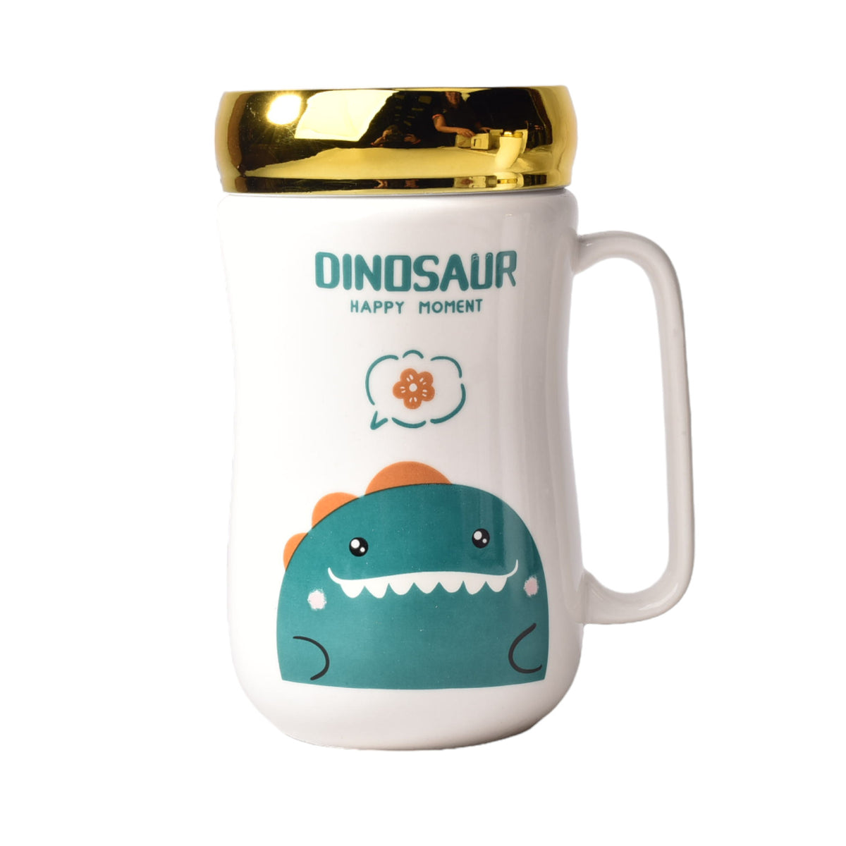 mug pocillo ceramica diseños de animales con tapa de 400ml