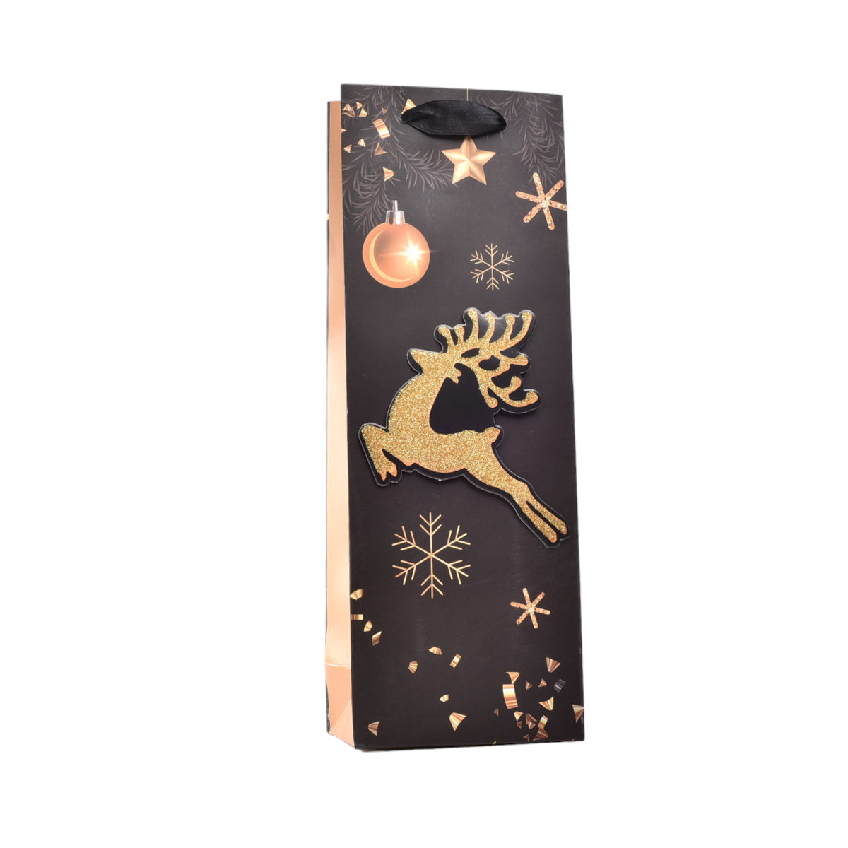 bolsa de regalo para vino navidad 36x13cm