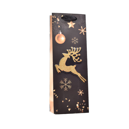 BOLSA DE REGALO PARA VINO NAVIDAD 36X13CM