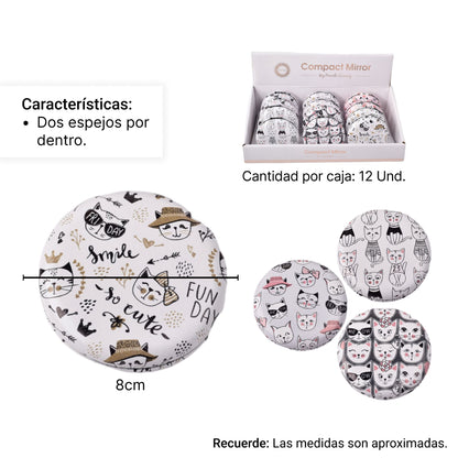 ESPEJO PLASTICO CARTERA DIM:7*7CM