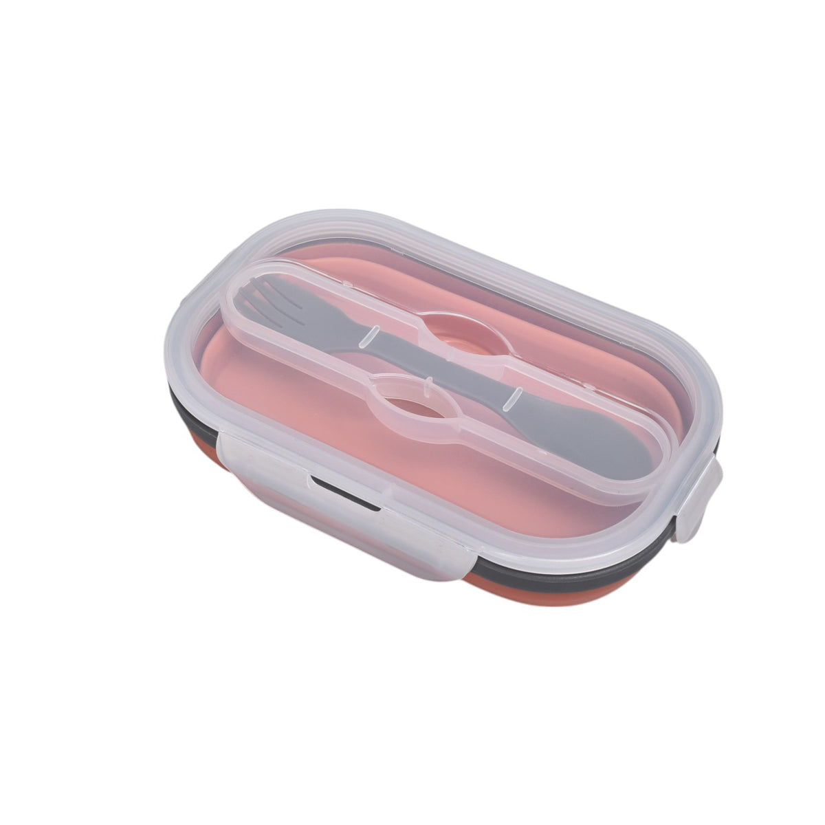 portacomida plegable plastico silicona con cubierto dim:19x12x7