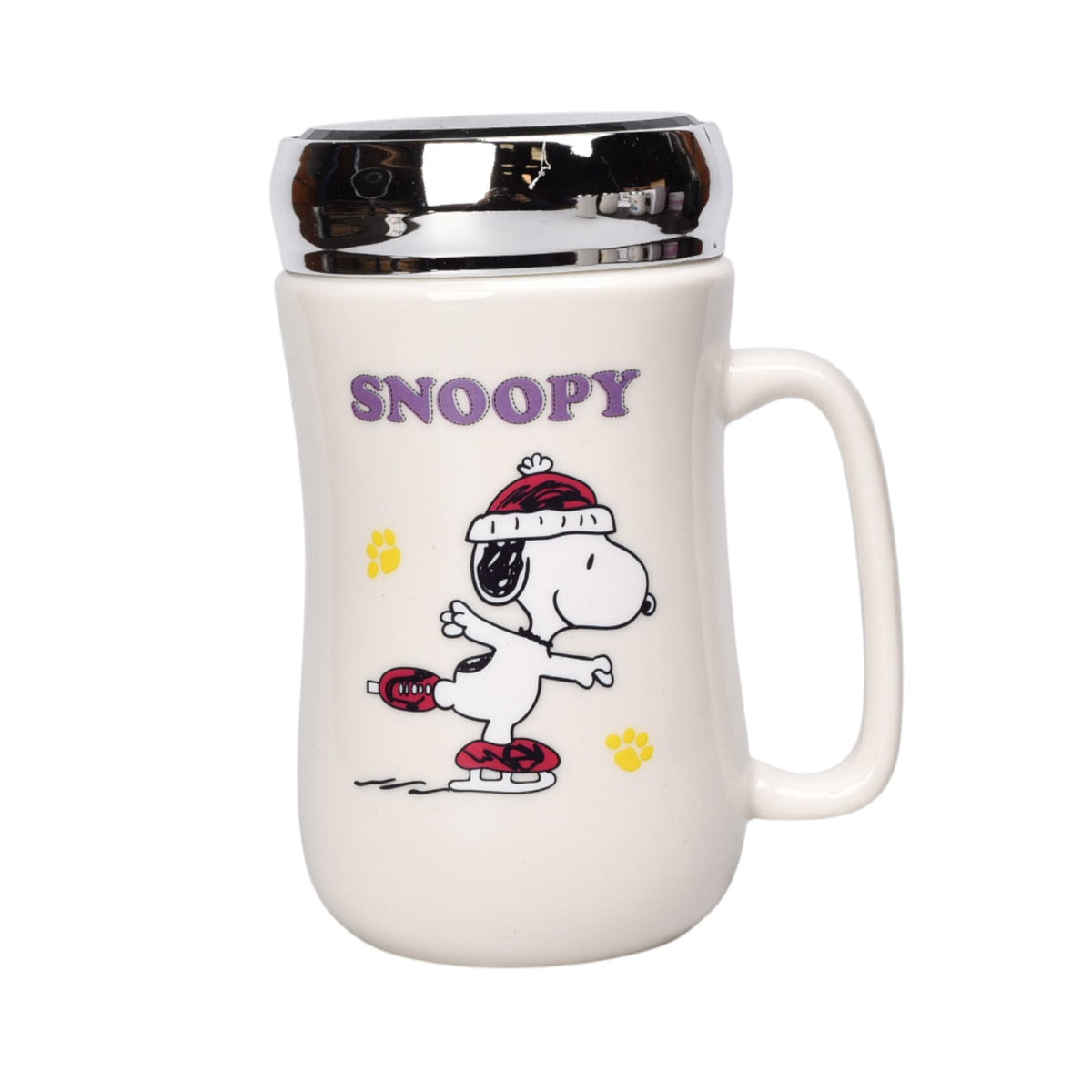 mug pocillo ceramica personaje con tapa espejo 380ml dim:13x7