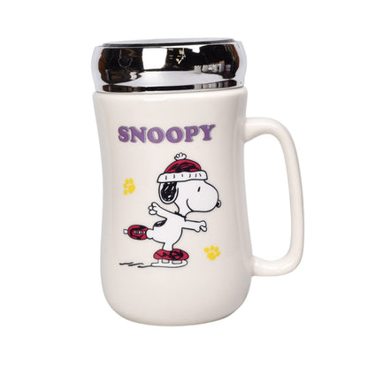 MUG POCILLO CERAMICA PERSONAJE CON TAPA ESPEJO 380ML DIM:13X7