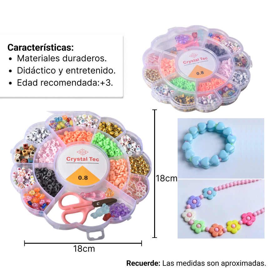 set kit forma flor para hacer pulseras plastico dim:18x18