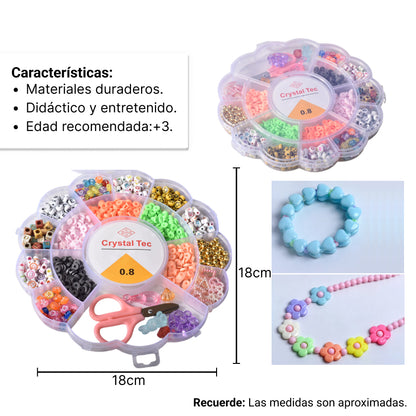 SET KIT FORMA FLOR PARA HACER PULSERAS PLASTICO DIM:18X18