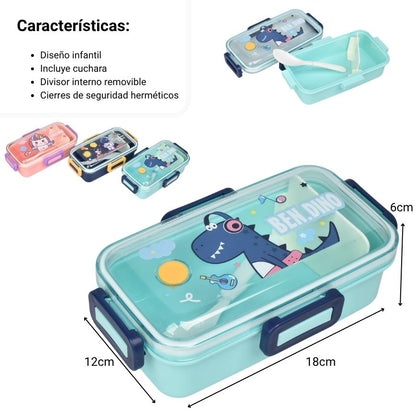 PORTACOMIDA CON CUBIERTO Y DIVISON PLASTICO  530ML
