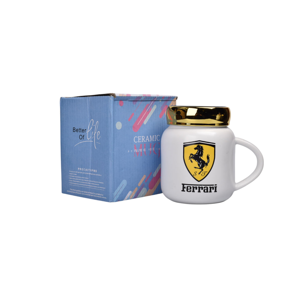 mug pocillo ceramica diferentes colores con tapa espejo 420ml