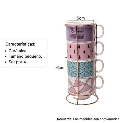 POCILLO X 4 MUG POCILLO CERAMICA POCILLO DE CAFE VASO MUG