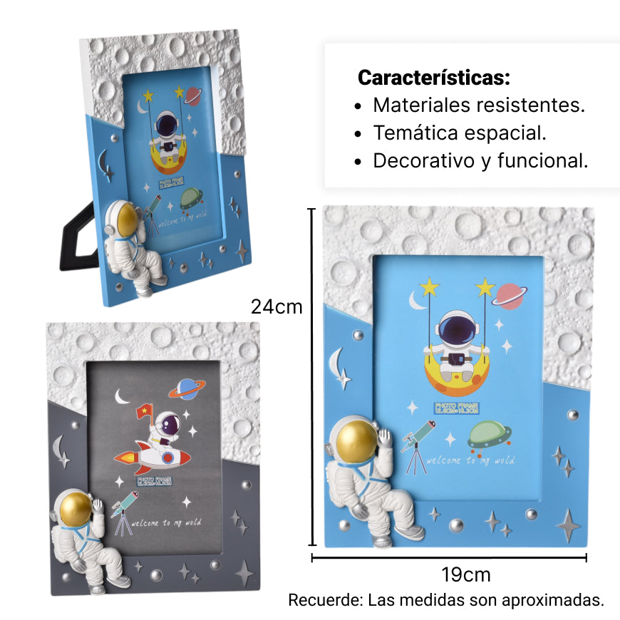 portaretrato forma astronauta plastico dim:24x19x2