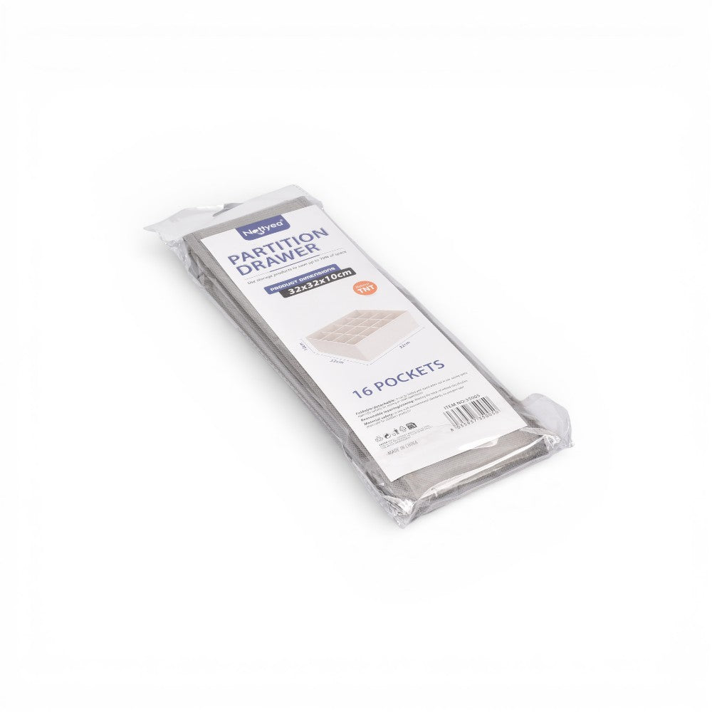 organizador de ropa con 16 divisiones fibra poliester dim:32x32x10