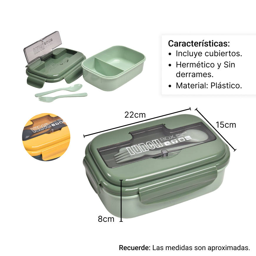 portacomida plastico con cubiertos