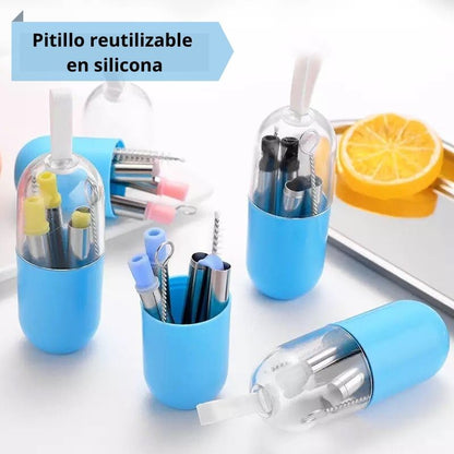 PITILLOS REUTILIZABLES EN  SILICONA  DIM:9CM ECOLOGICOS