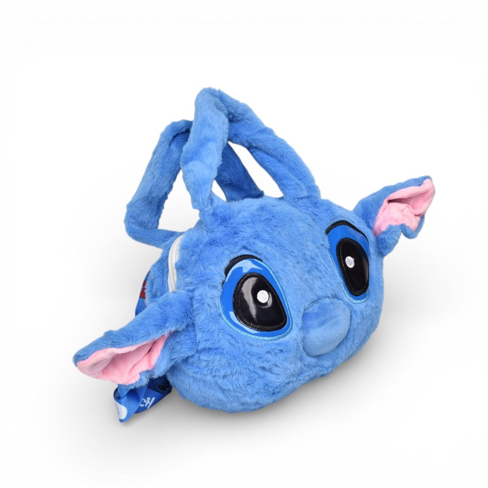 bolso cartera personaje azul poliester peluche dim:20x14x3