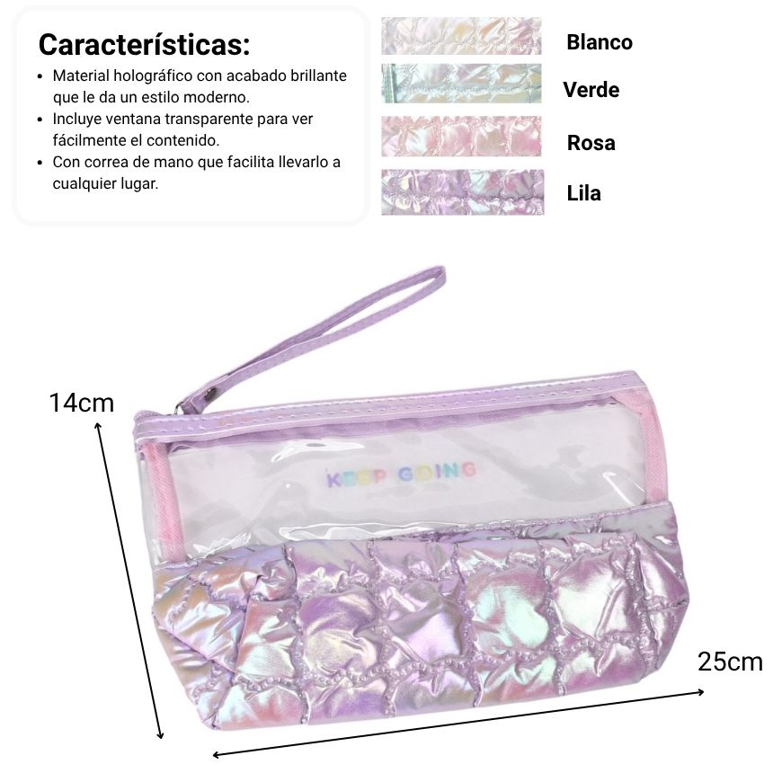 cosmetiquera maquillaje organizador pvc dim:25x14x7