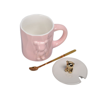 MUG POCILLO CON TAPA DE CERAMICA PERSONAJE 420ML DIM:9X9X9