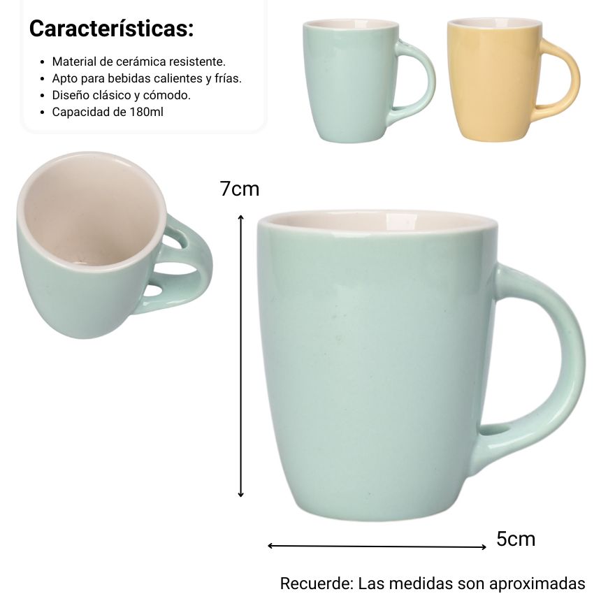 mug pocillo ceramica 180ml dim:5x5x7