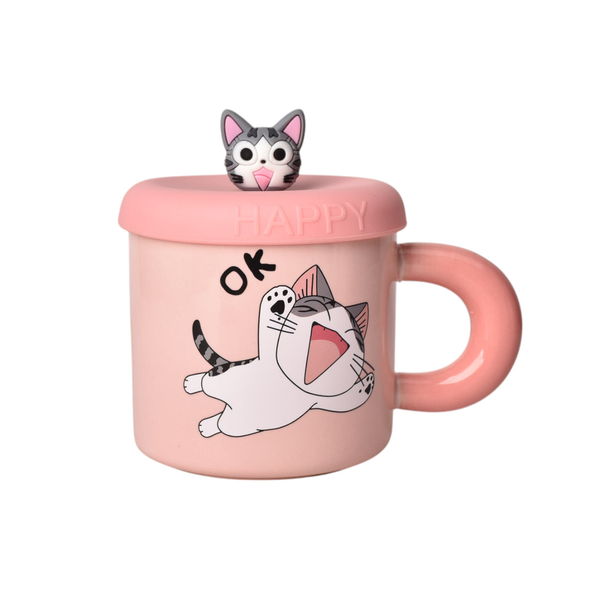 mug pocillo ceramica diseño de gatos con tapa
