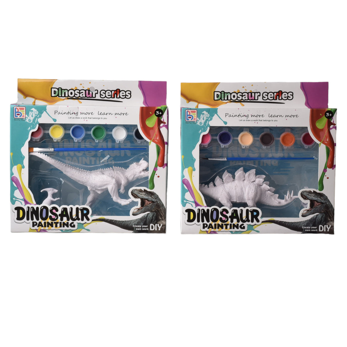 set kit de pintar dinosaurio con temperas
