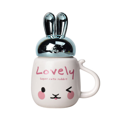 MUG POCILLO CERAMICA DISEÑO CONEJOS 380ML DIM:9*9*12