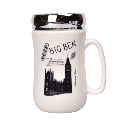 MUG POCILLO CERAMICA TAPA ESPEJO 450ML
