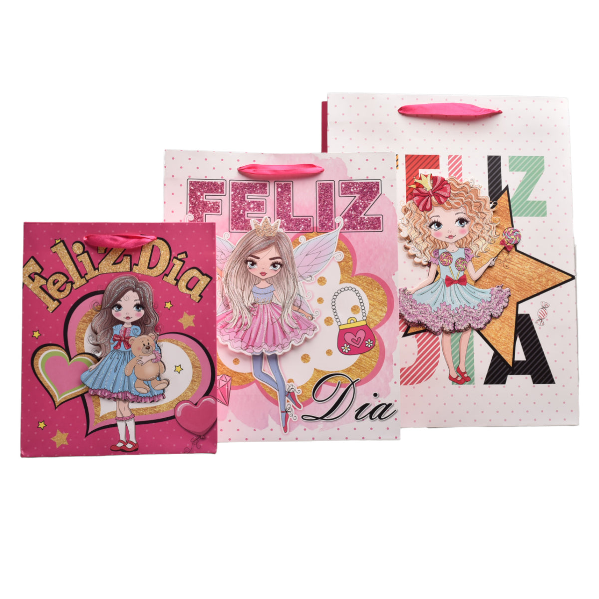 bolsa regalo en papel niña tamaño pequeño