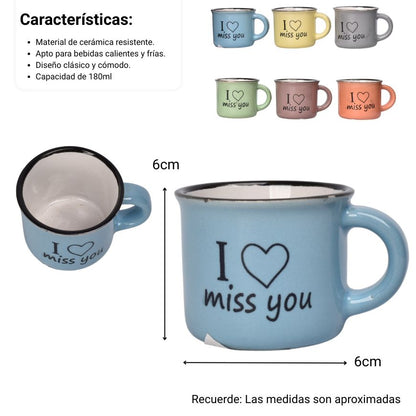 MUG POCILLO CERAMICA 180ML DIM:6X6X5