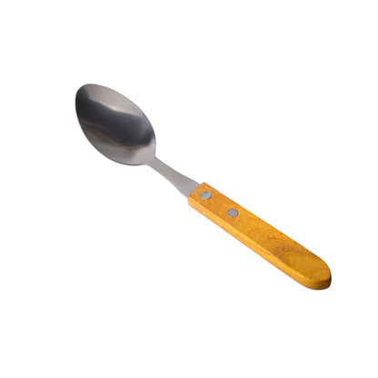 PAQUETE X6 UND CUCHARA EN ACERO INOXIDABLE CON MANGO MADERA