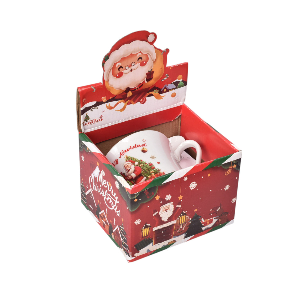 mug pocillo en ceramica con cuchara navidad 250ml dim:9x9