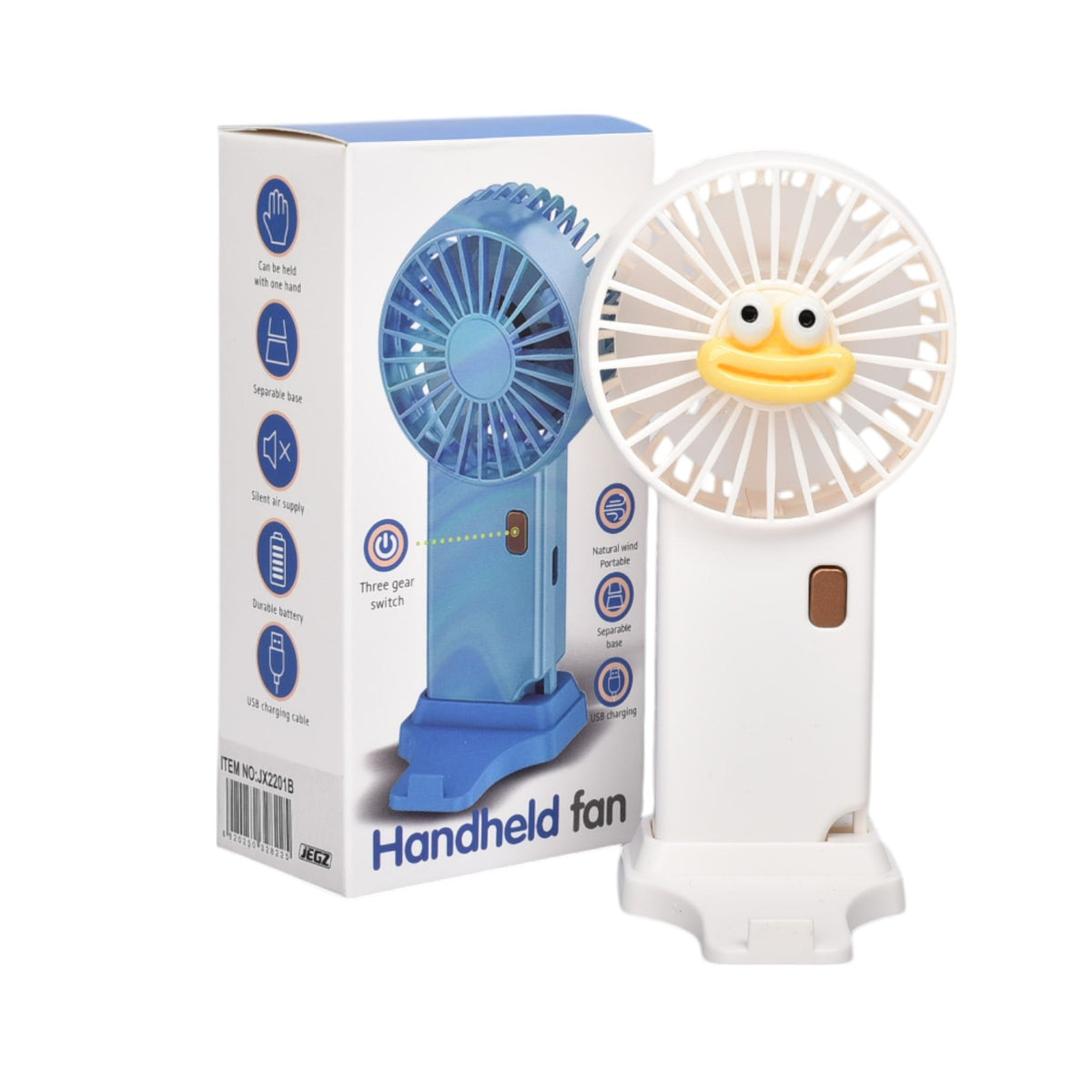 ventilador redondo plastico recargable dim:12x6x3