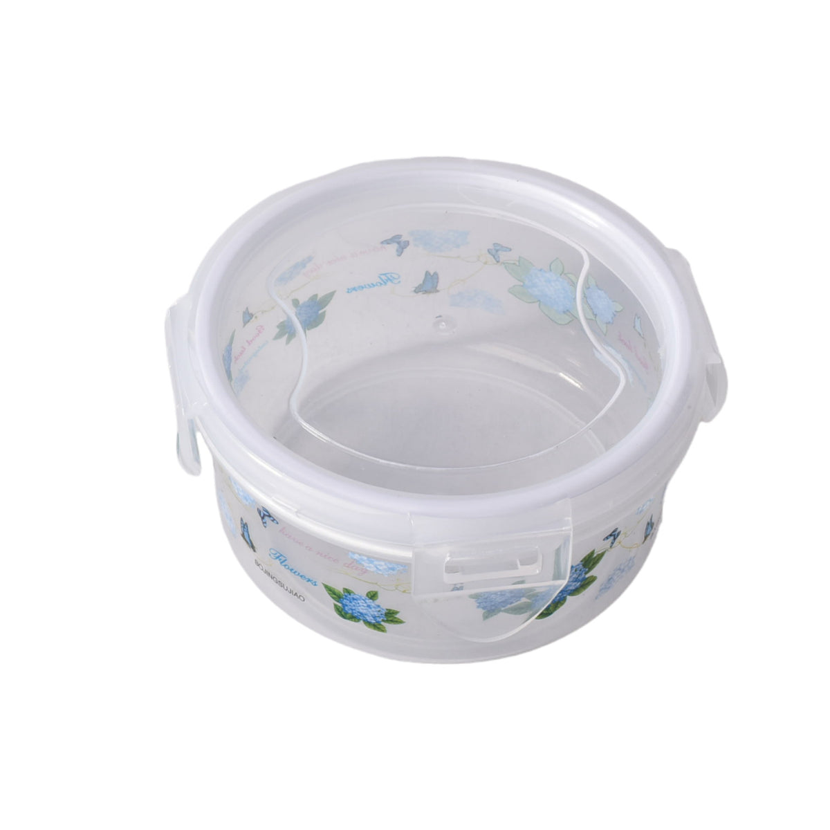 set por 4und recipientes plastico transparente redondo