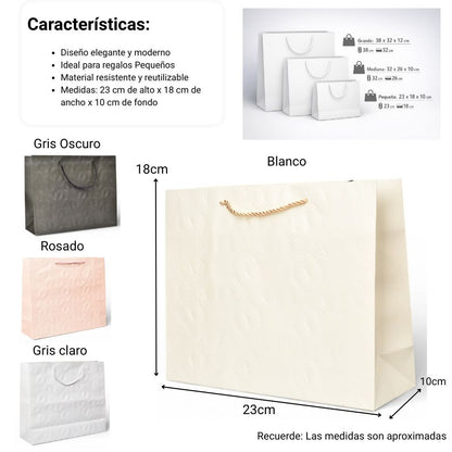 BOLSA PARA REGALO VARIOS COLORES DE PAPEL DIM:23X17X10
