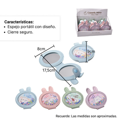 ESPEJO FORMA CONEJO CARTERA DIM:8CM